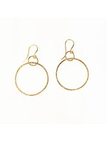 Textured Open Circle Earrings - 18K