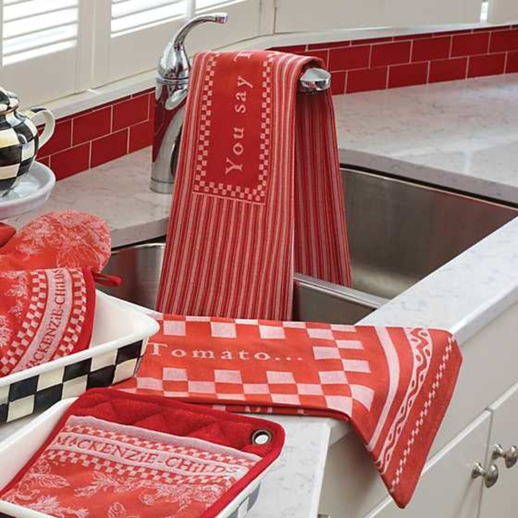 MacKenzie-Childs You Say Tomato Dish Towels - Set of 2