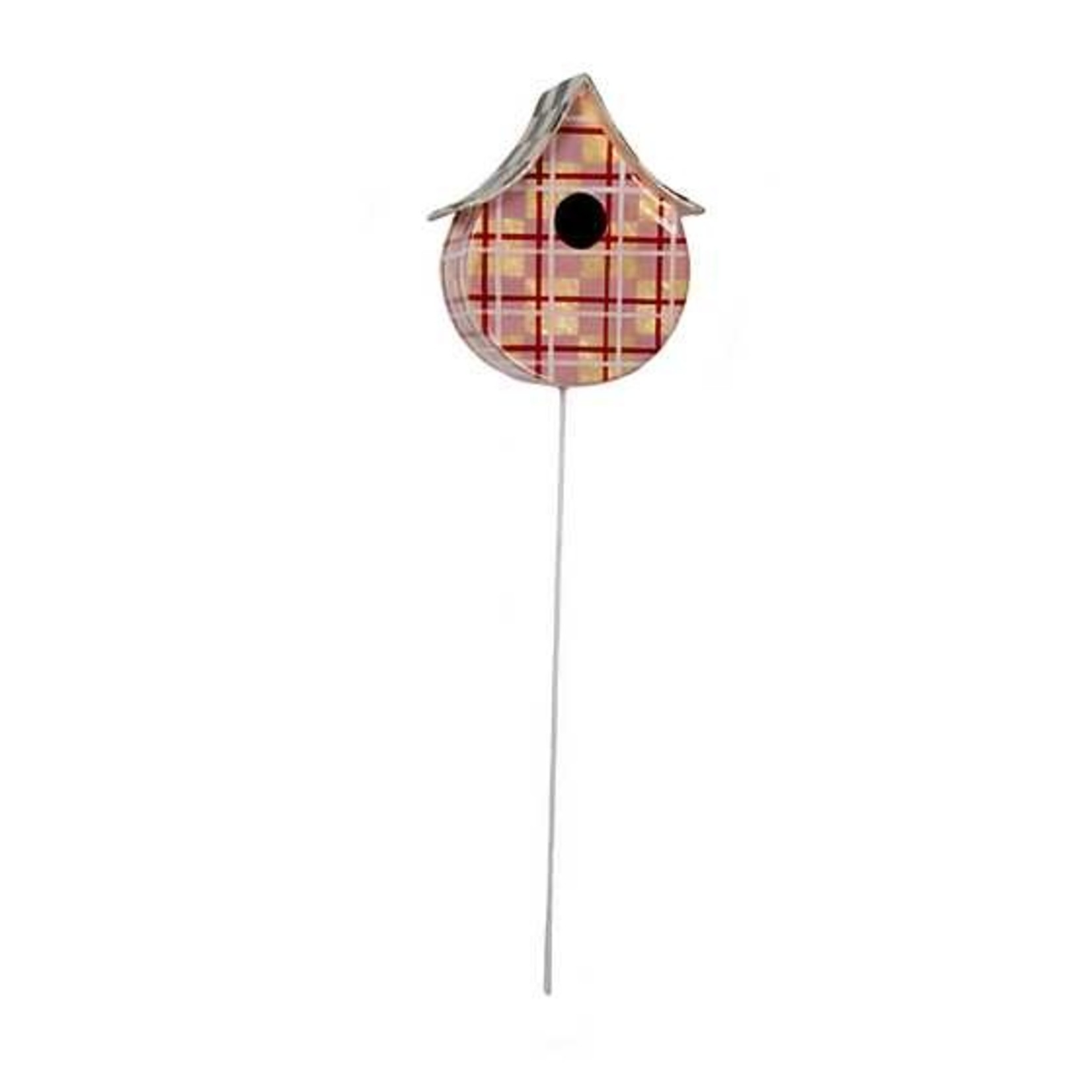 MacKenzie-Childs Capiz Birdhouse Pick - Pink Plaid