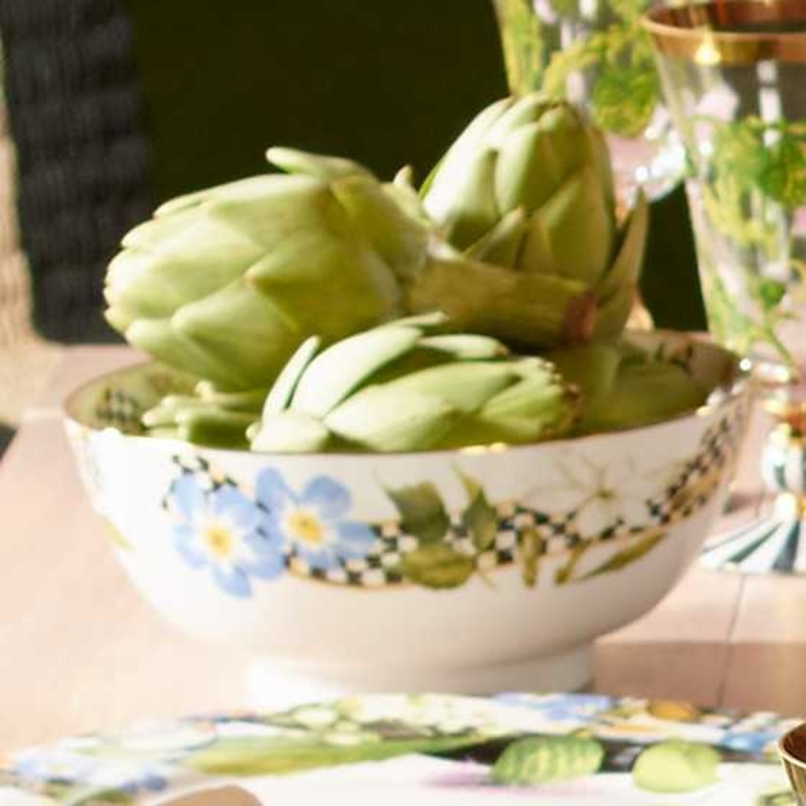 MacKenzie-Childs Thistle & Bee Serving Bowl