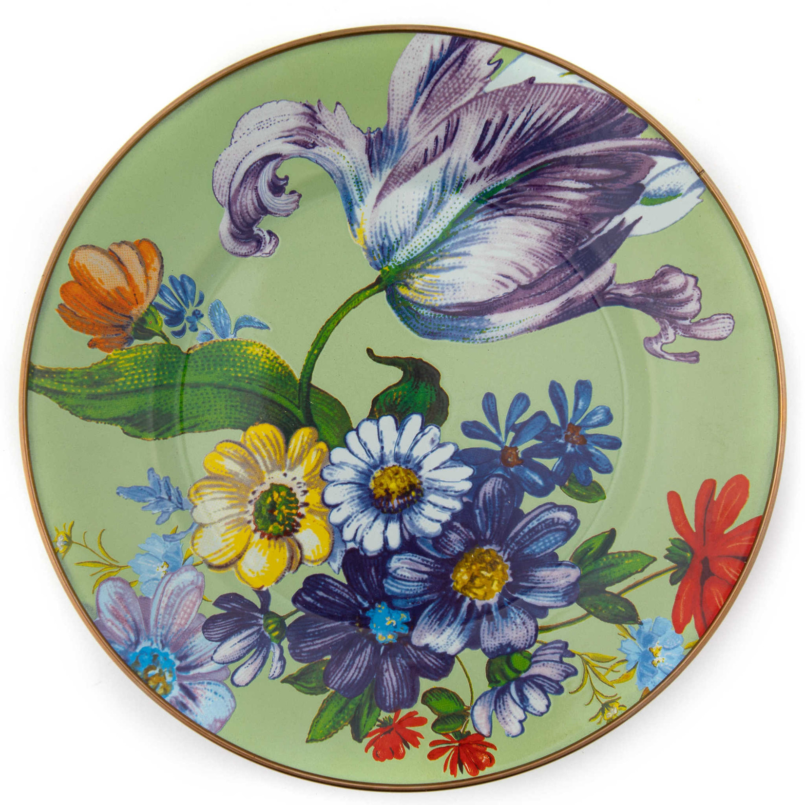 MacKenzie-Childs Flower Market Dinner Plate Green