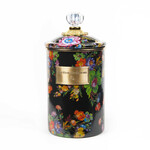 MacKenzie-Childs Black Flower Market Large Canister