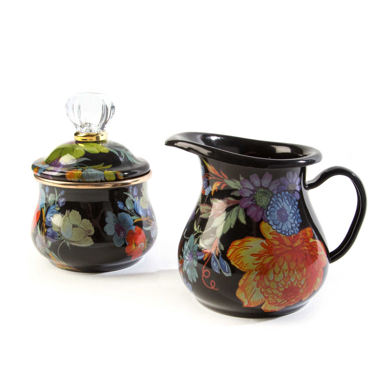 MacKenzie-Childs Flower Market Creamer - Black