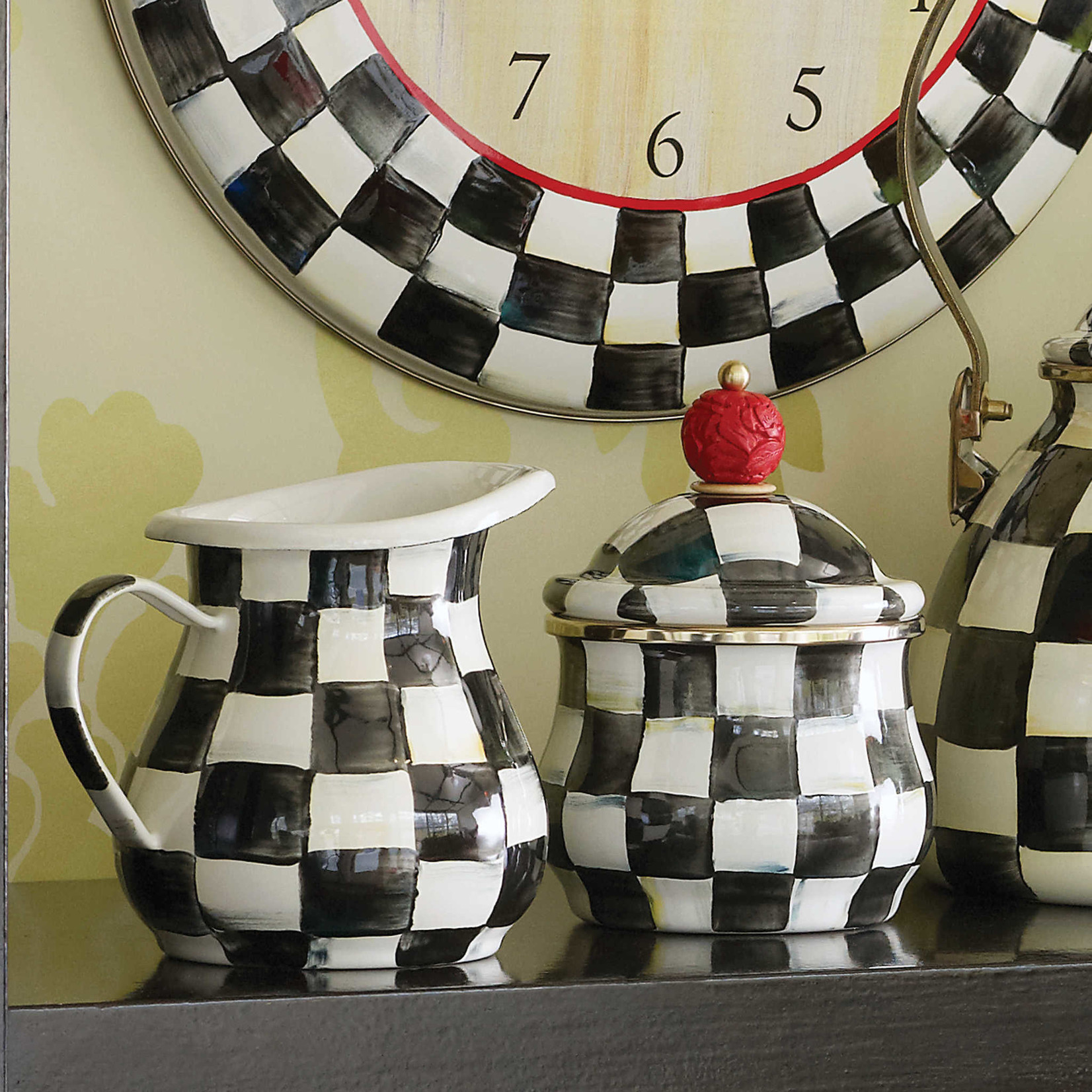 MacKenzie-Childs Courtly Check Enamel Creamer