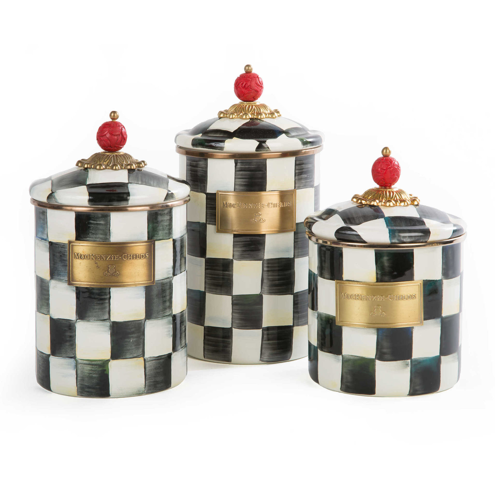 MacKenzie-Childs Courtly Check Enamel Canister - Large
