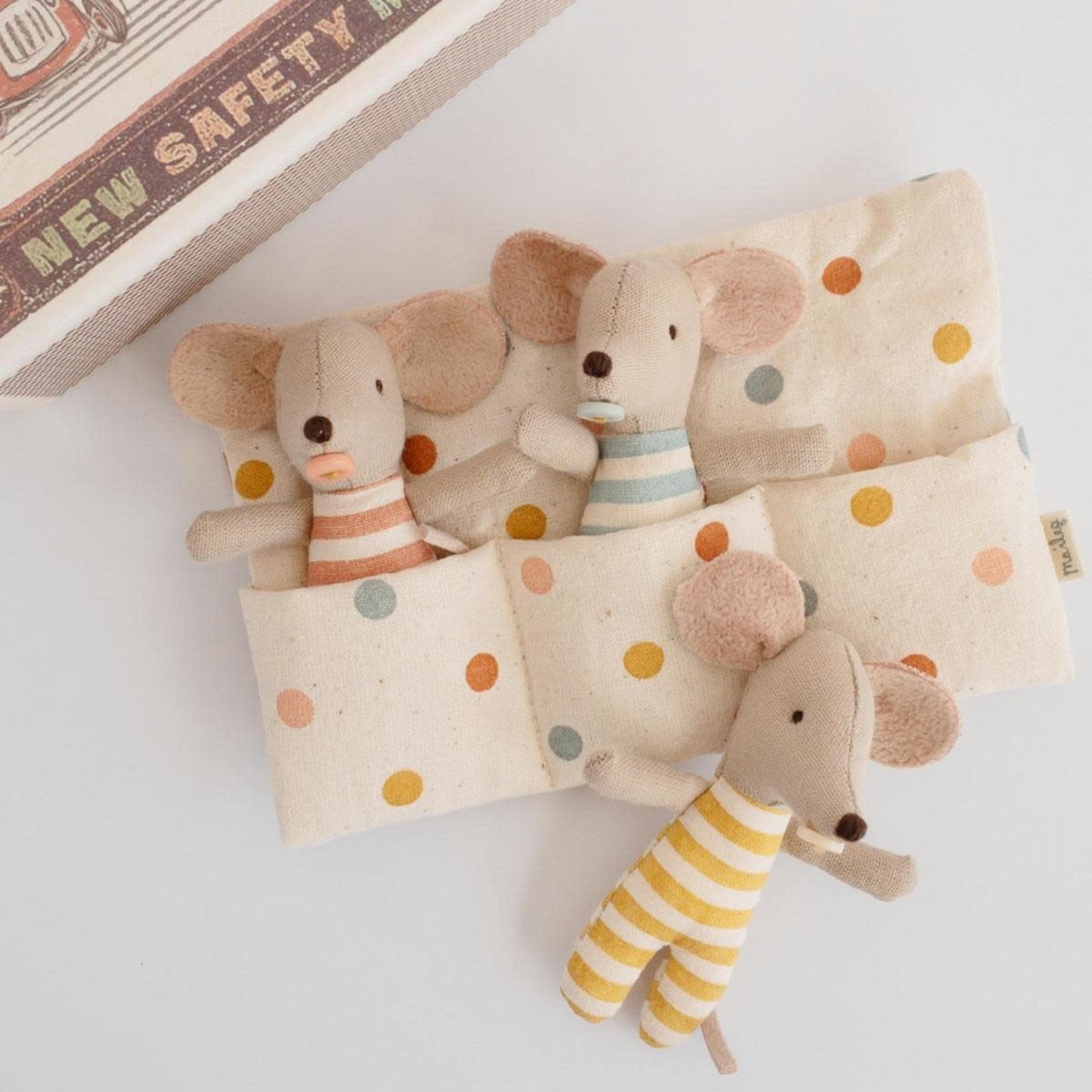 Maileg USA Triplets, Baby Mice in Matchbox