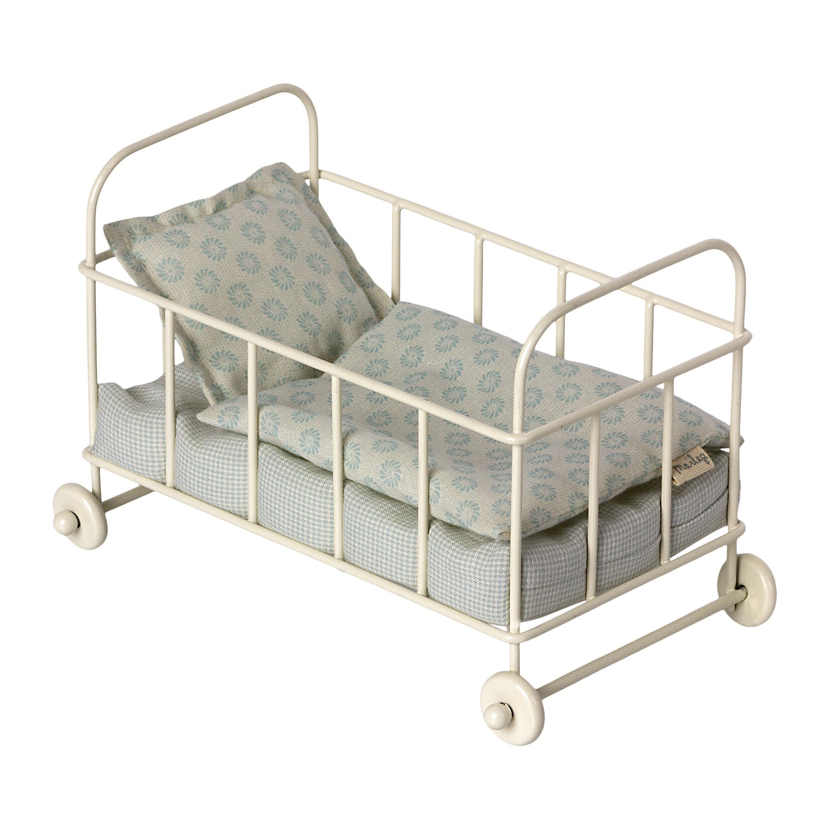 Maileg USA Cot Bed, Micro-Blue