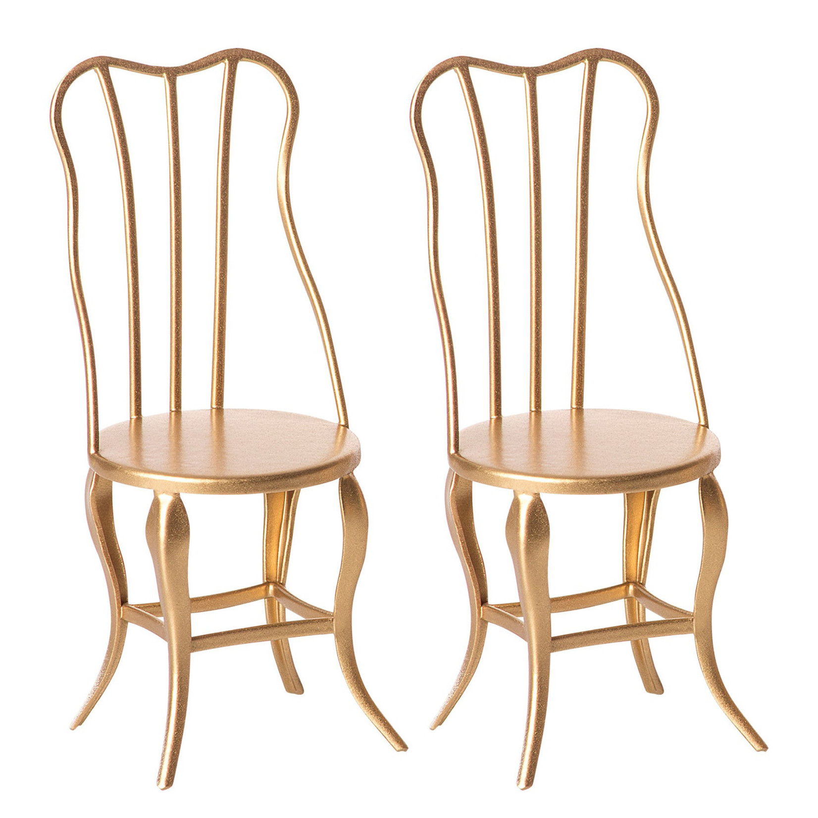 Maileg USA Vintage Chair, Micro - Gold, 2 Pack