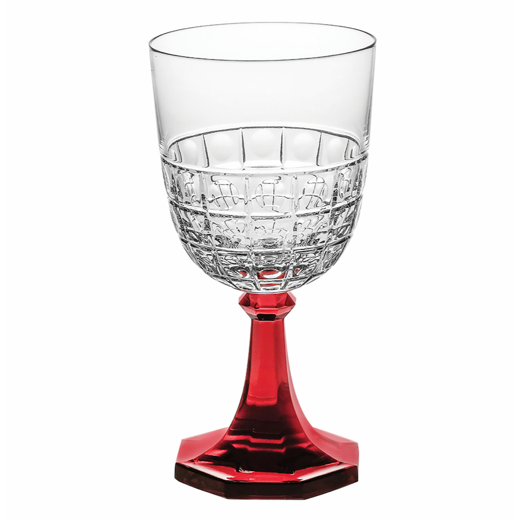 Vista Alegre Emporio -Goblet W/Red Stem