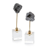 John Richard Company Geodes on Crystal Cubes (Set 2)