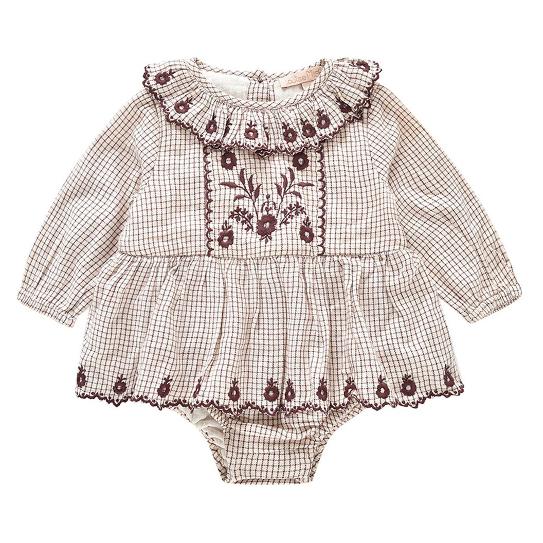LOUISE MISHA Ghilena Rompers Cream Check LOUISE MISHA Ghilena Rompers Cream Check