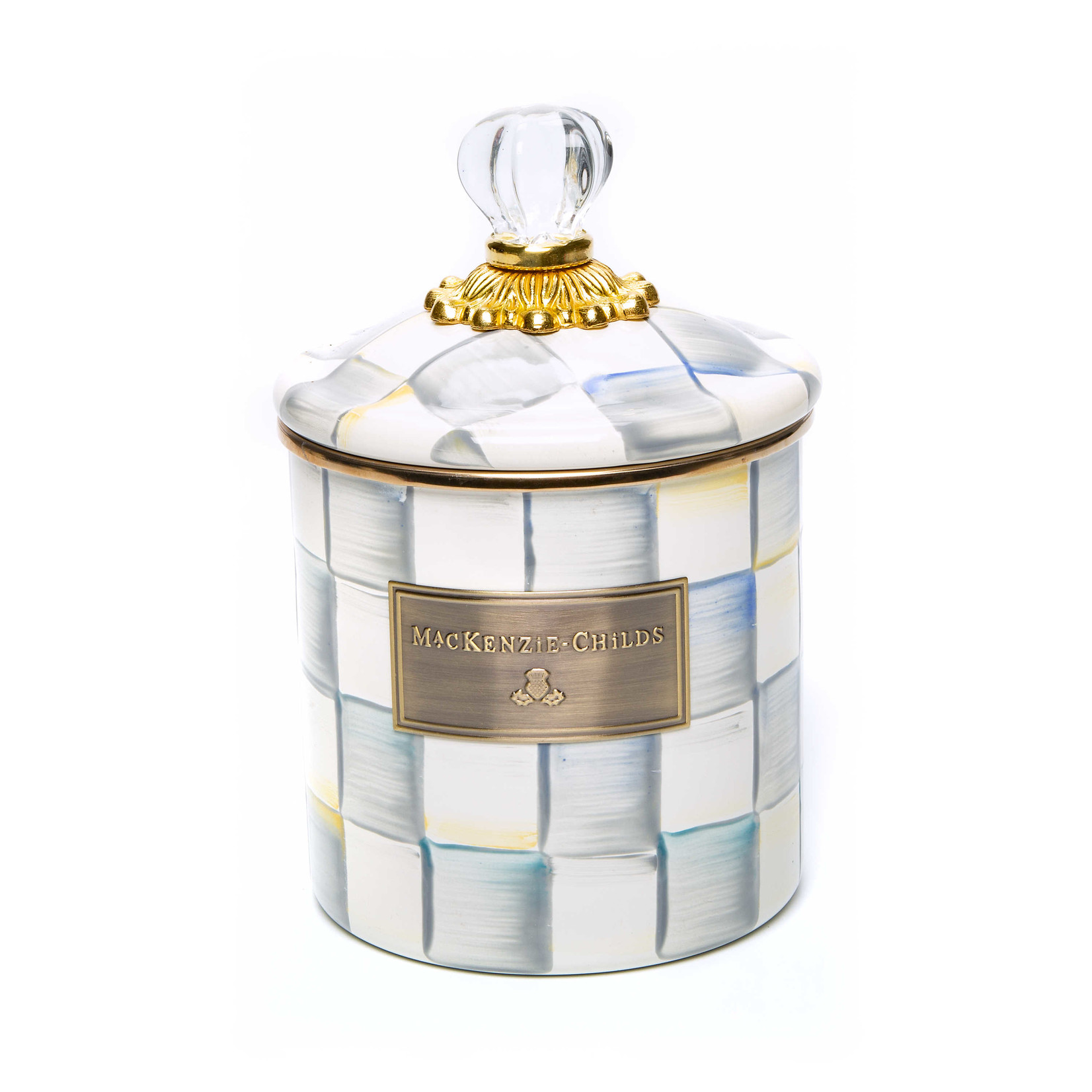 MacKenzie-Childs Sterling Check Enamel Canister - Small