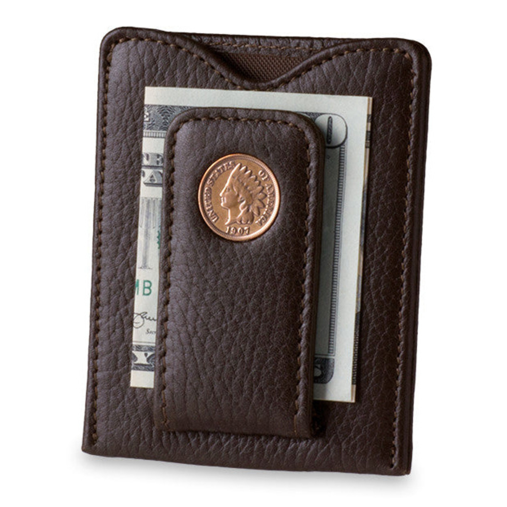Tokens & Icons Indian Head Penny Wallet - Brown