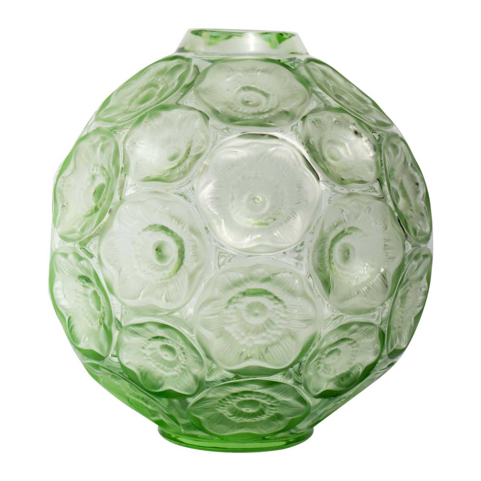 Lalique Anemone Bud Vase - Green