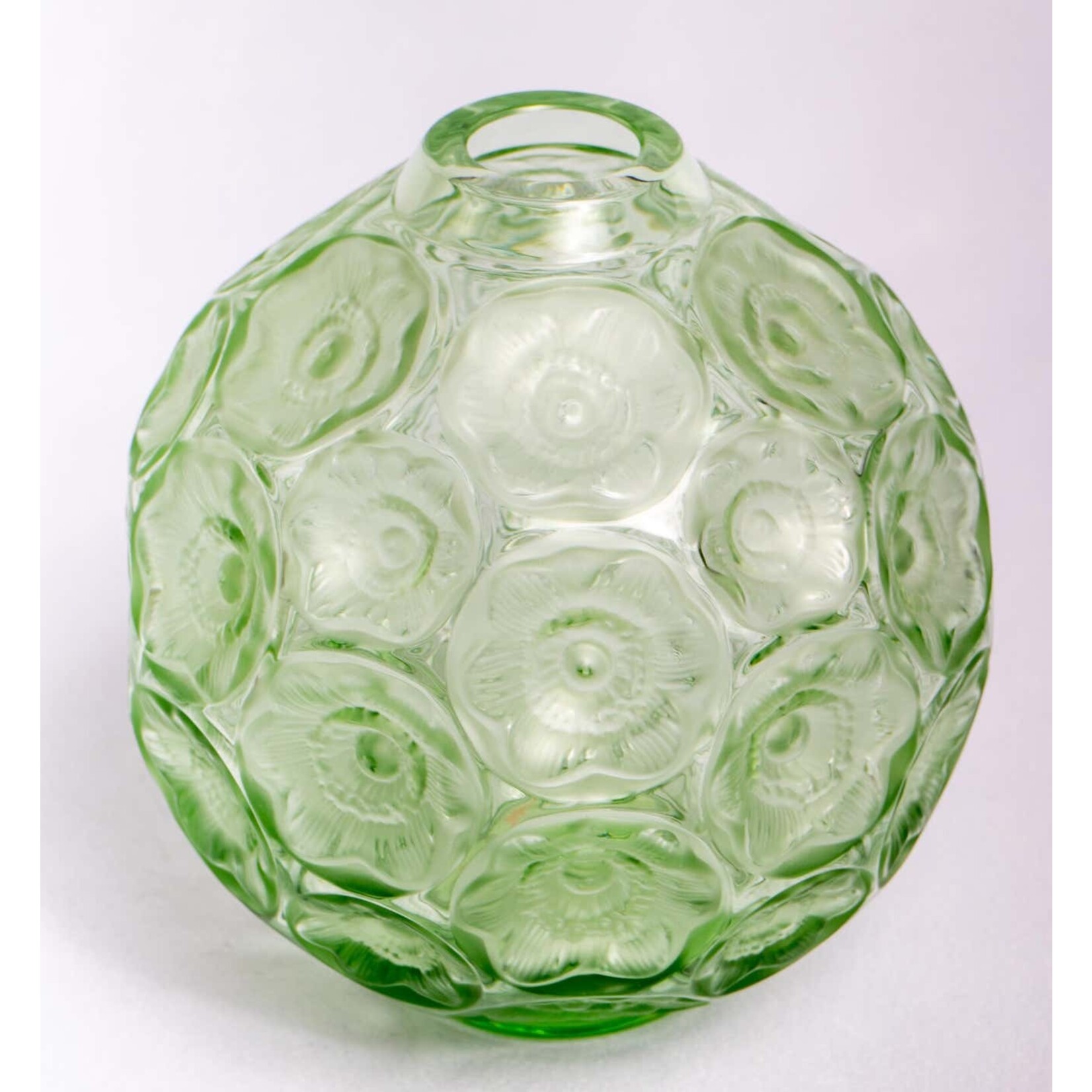 Lalique Anemone Bud Vase - Green