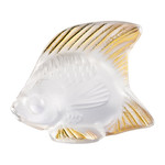 Lalique Fish Figure Gold Stamped