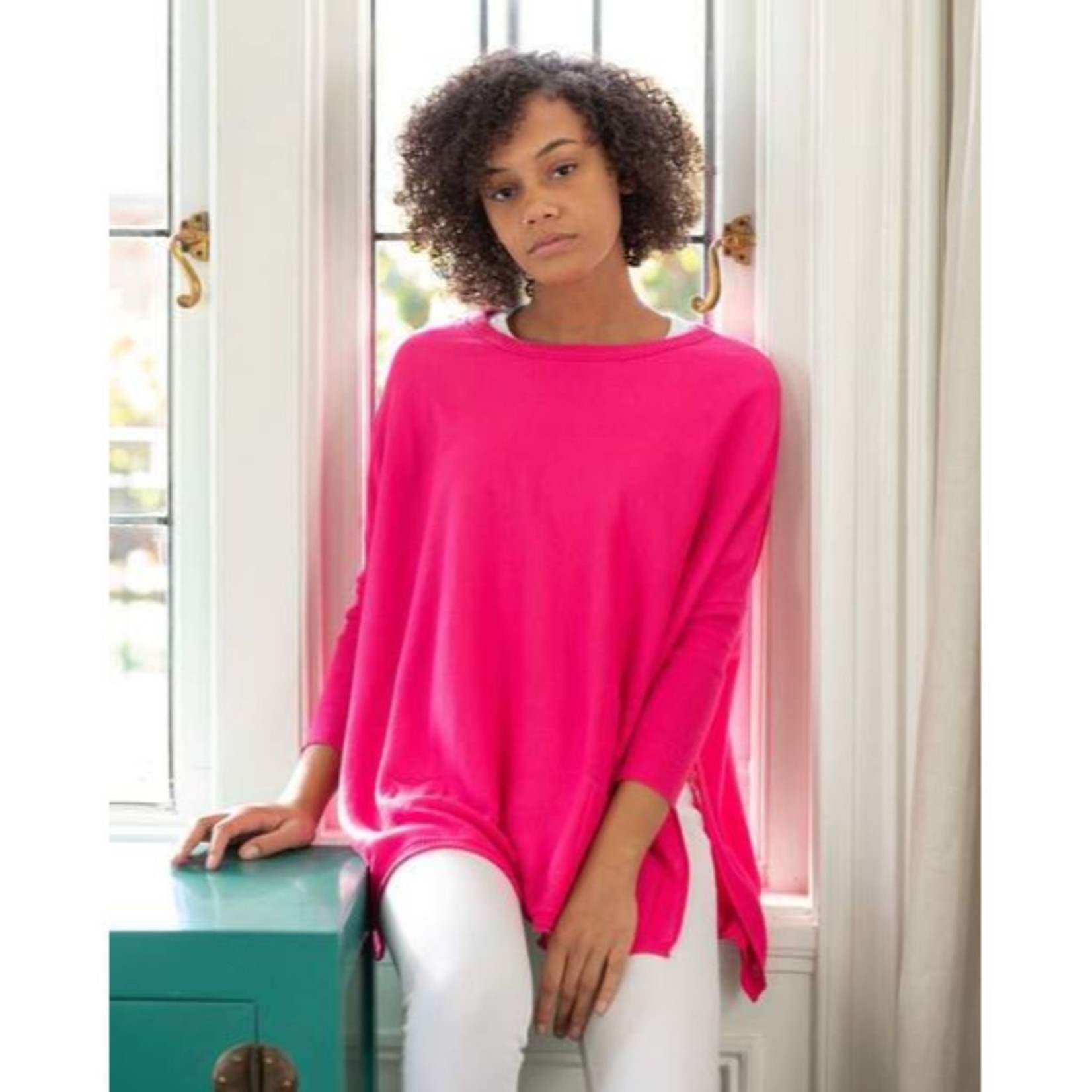 Mer-Sea & CO Catalina Crewneck Travel Sweater_Pink_One Size