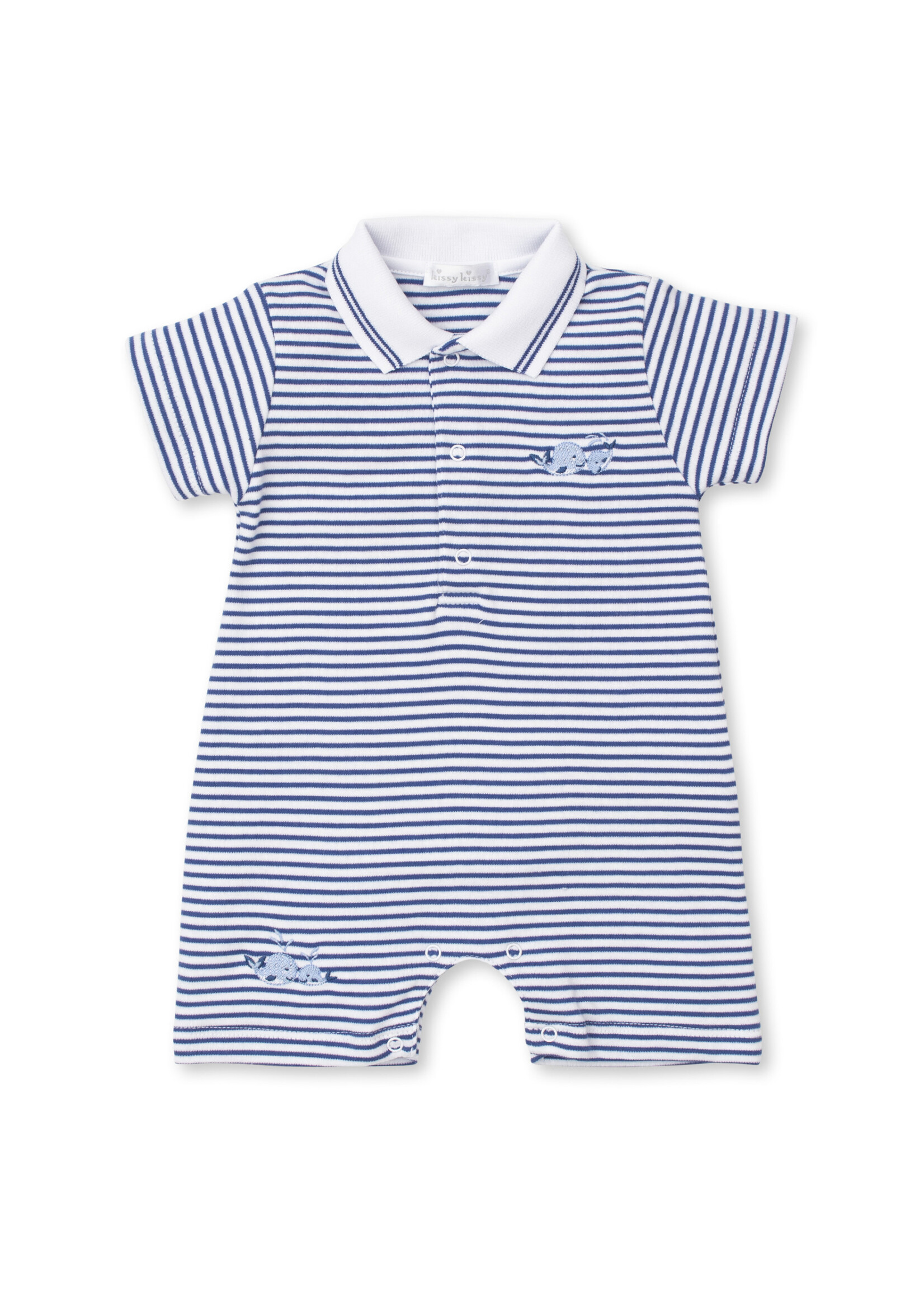 Kissy Kissy Tatiana Co. Whale Wishes Blue Short Stripe Playsuit