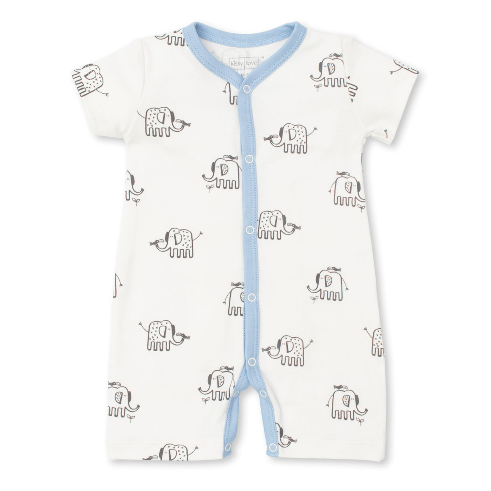 Kissy Kissy Tatiana Co. Love Elephants Short Playsuit - 0-3M