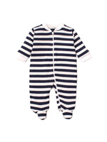 Kissy Kissy Tatiana Co. Broad Stripes Footie with Zipper  - Navy