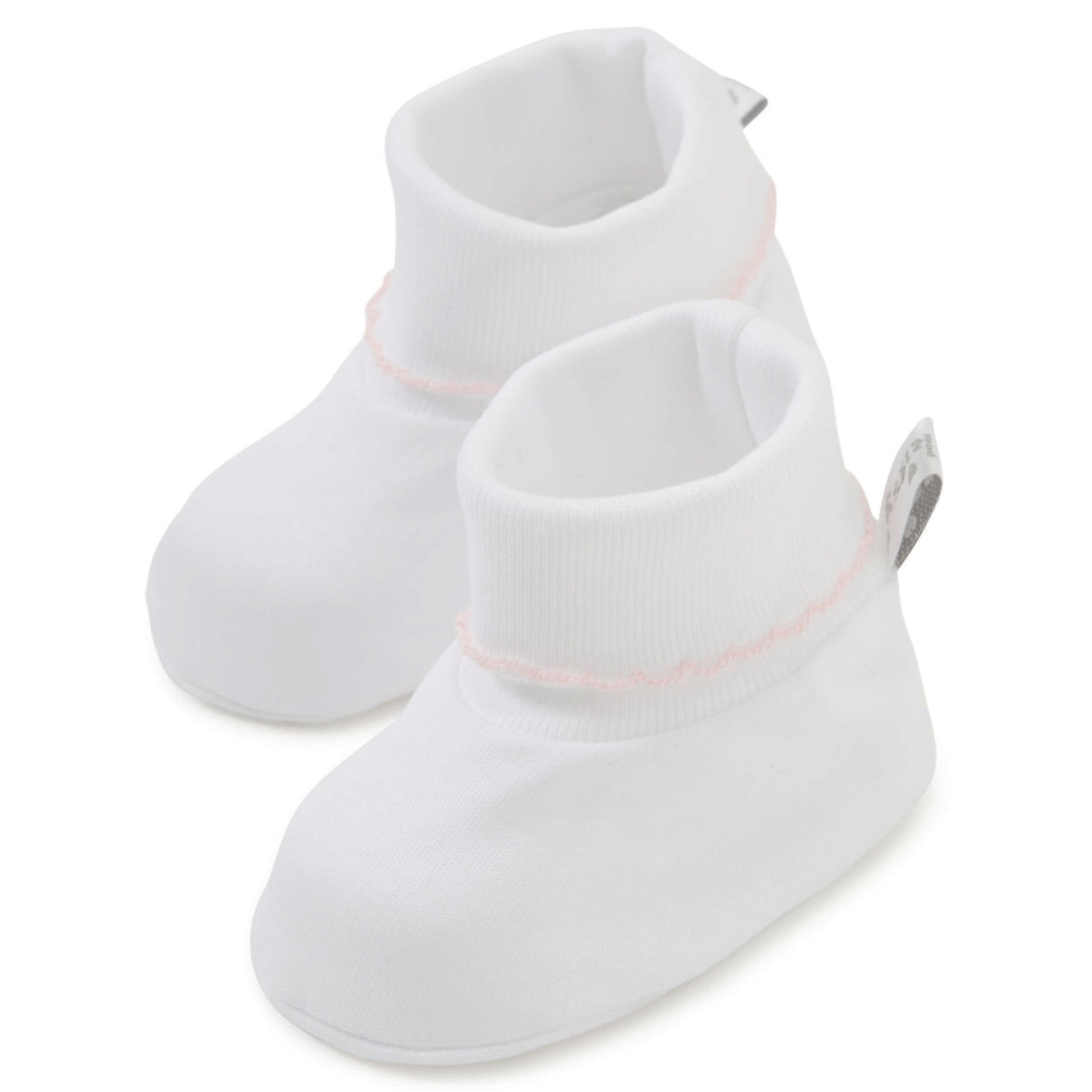 Kissy Kissy Tatiana Co. Basic Booties - White/Pink