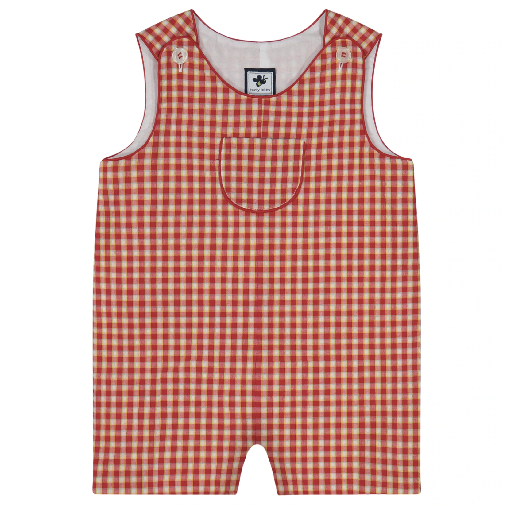 Busy Bees Kids Jack Classic Shortall Red Plaid