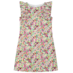 Busy Bees Kids Grace Ruffle Fuschia Floral Shift Dress