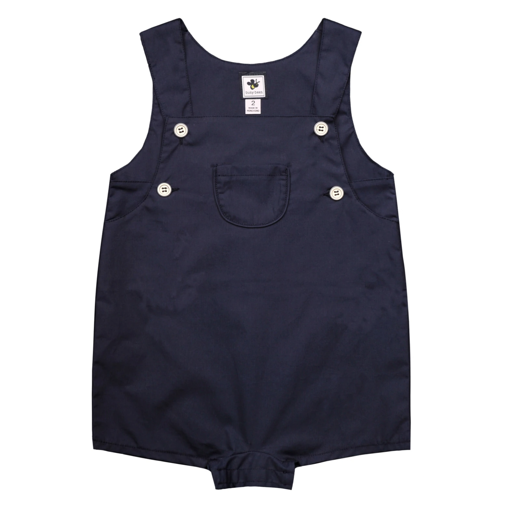 Busy Bees Kids George Navy Cotton Poplin Romper