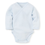 Kissy Kissy Tatiana Co. Blue Pointelle Long Sleeve Bodysuit