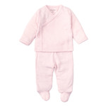 Kissy Kissy Tatiana Co. Pink Pointelle Cross Tee and Pant Set