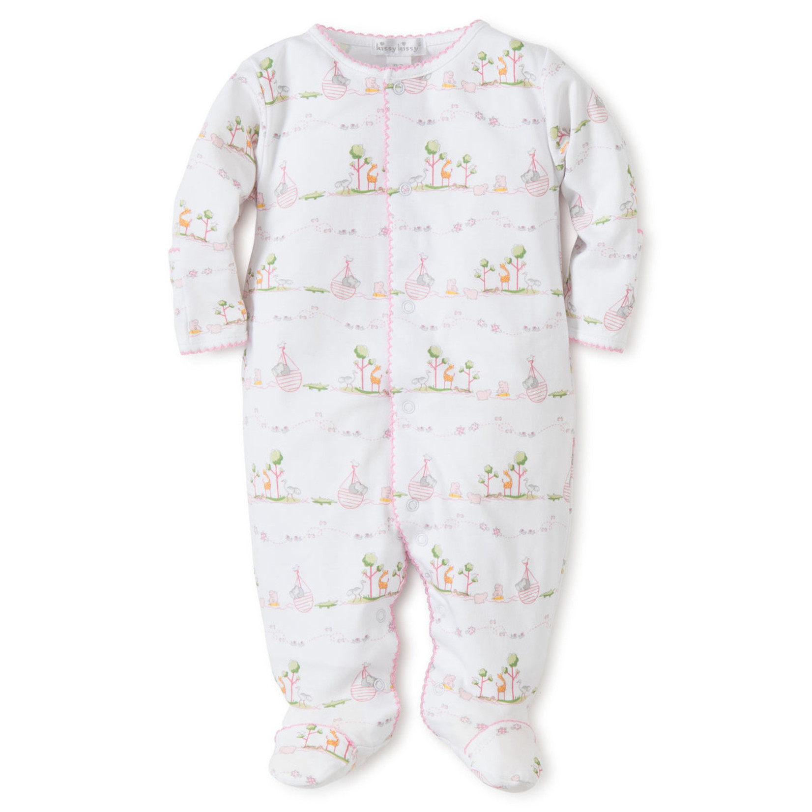 Kissy Kissy Tatiana Co. Pink Noah's Print Footie