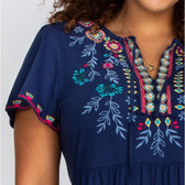 johnny was fern tiered knit dress JOHNNY WAS embroidered Fern Tiered Knit Midi Dress NWT