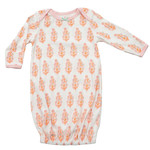 Pink Chicken Ginny White Flower Bunch Gown - 0/3M
