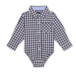 Andy & Evan Infant Boy Navy Gingham Button-down Shirtzie