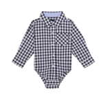 Andy & Evan Infant Boy Navy Gingham Button-down Shirtzie