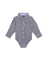 Andy & Evan Infant Boy Navy Gingham Button-down Shirtzie