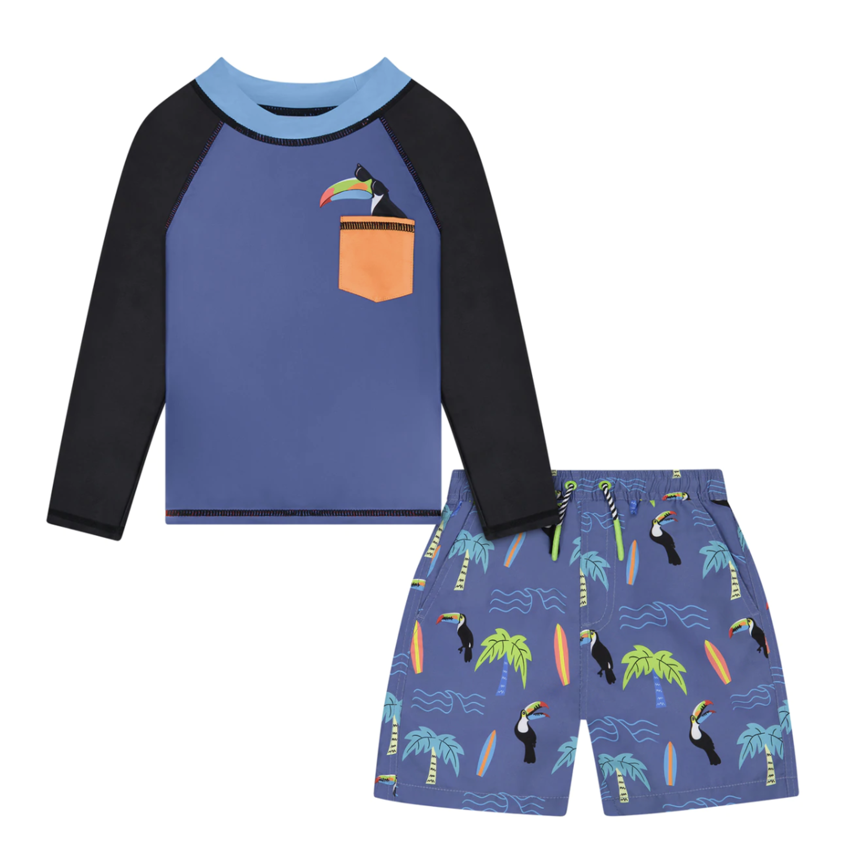 Andy & Evan Boys Rashguard & Boardshort Set