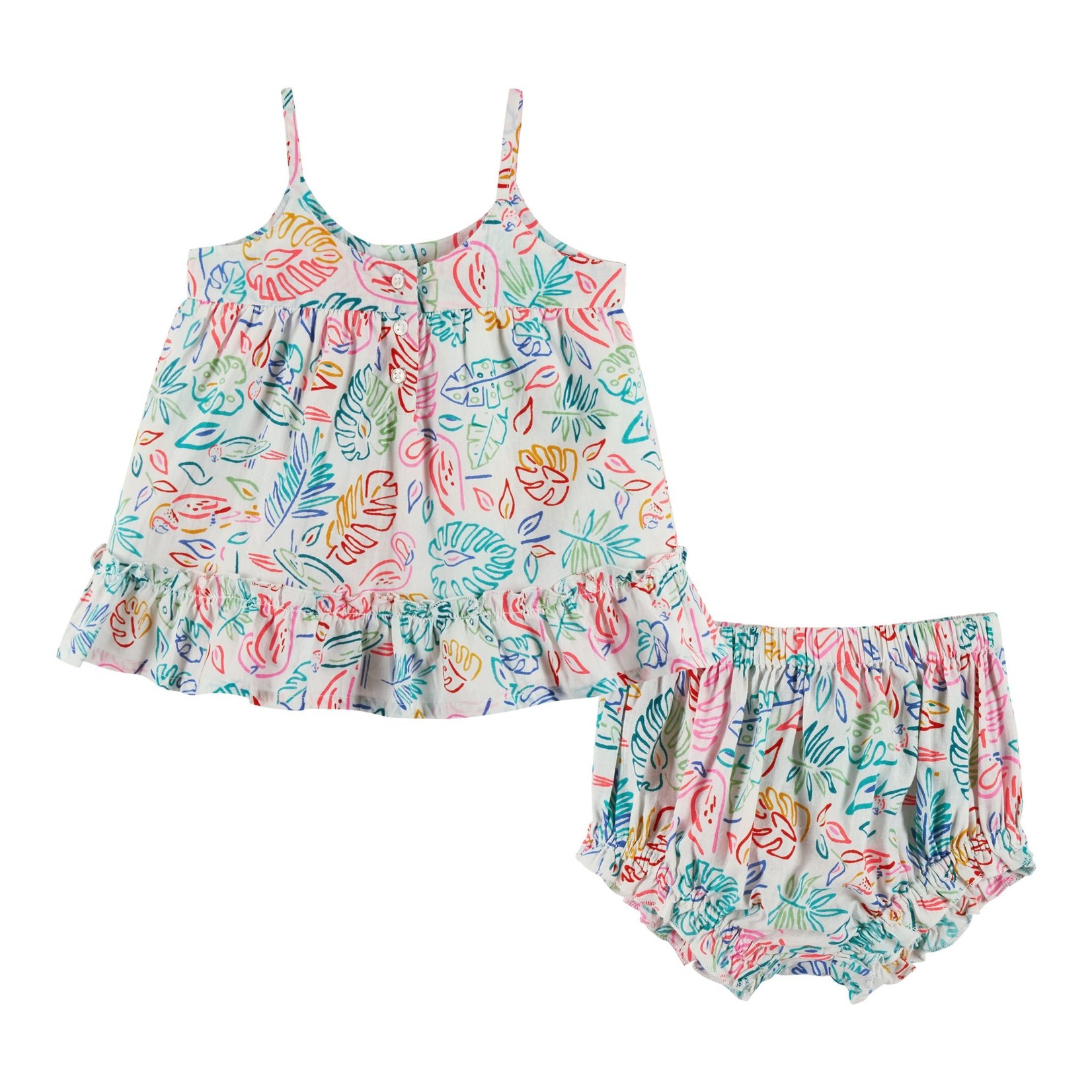 Andy & Evan Baby Girls Tropical Ruffle Dress Set