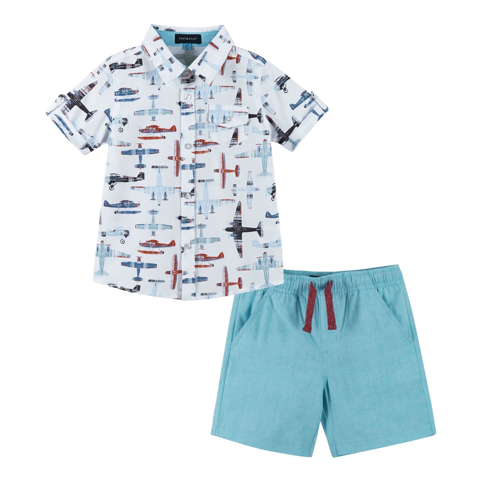 Andy & Evan Bamboo Airplanes Buttondown Set