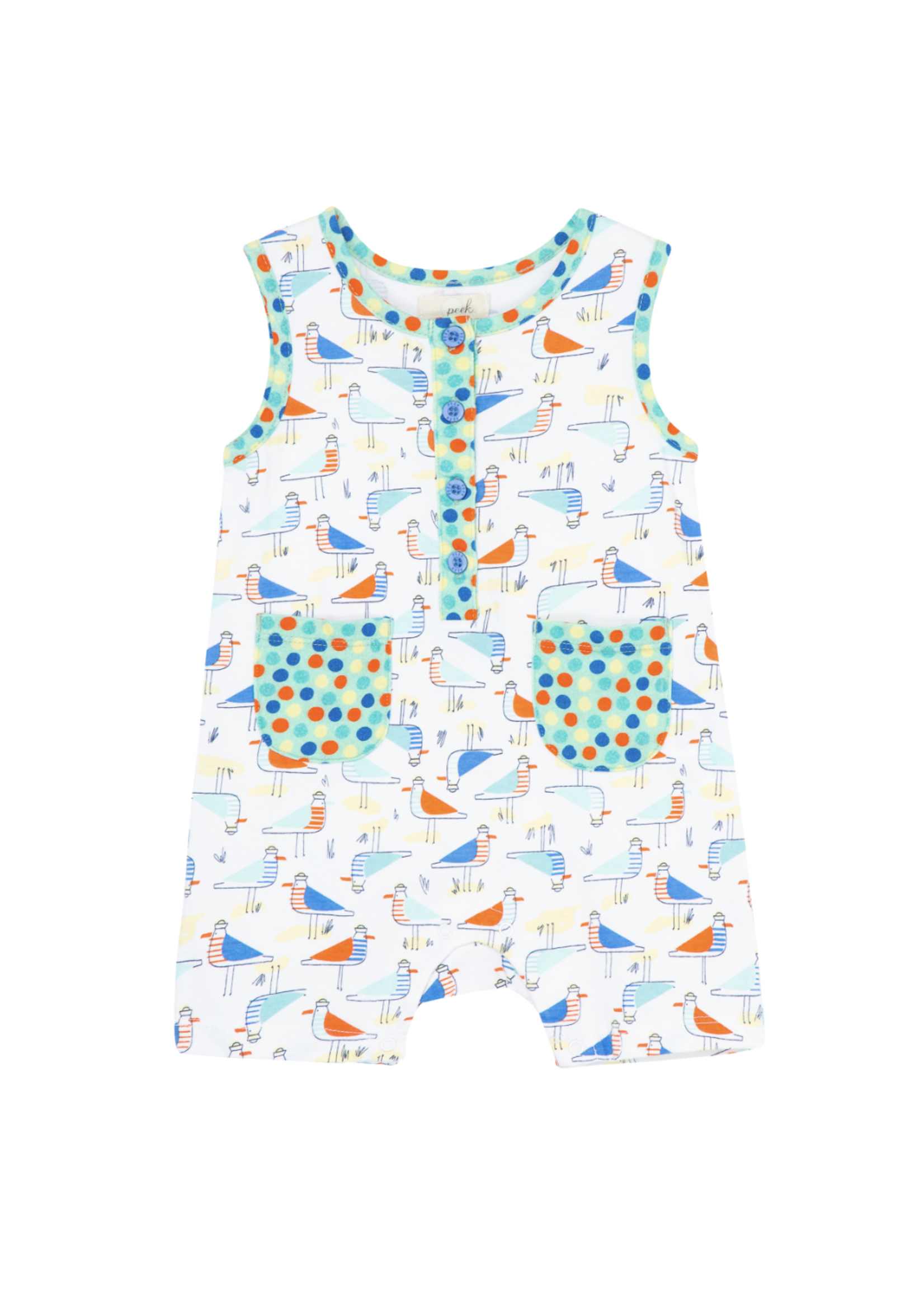 Peek Aren't You Curious Seagull AOP Romper