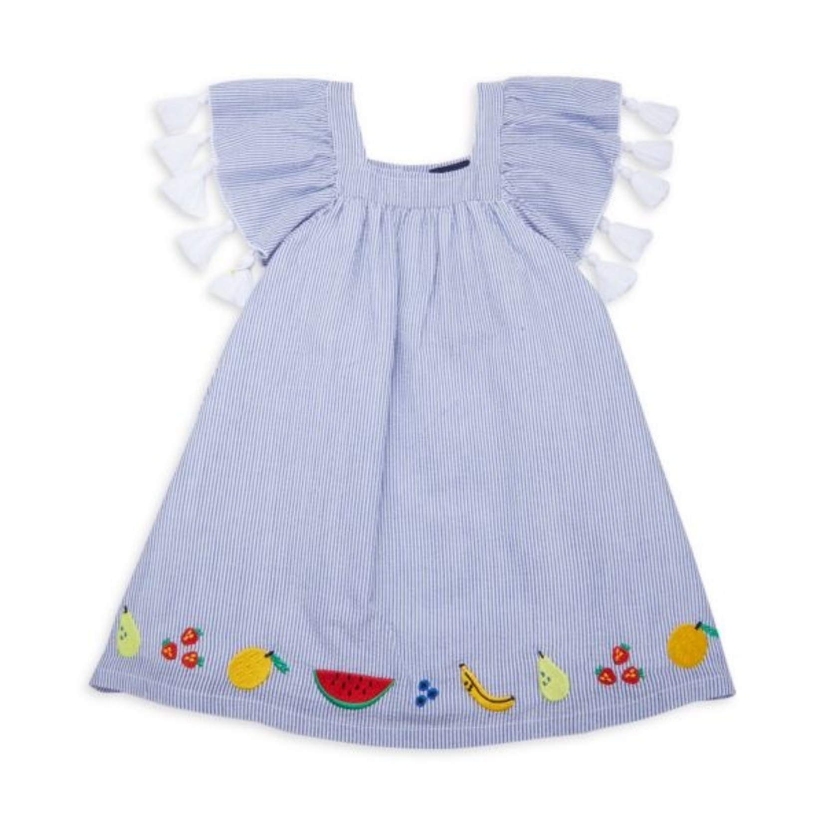 Andy & Evan Embroidered Seersucker Dress