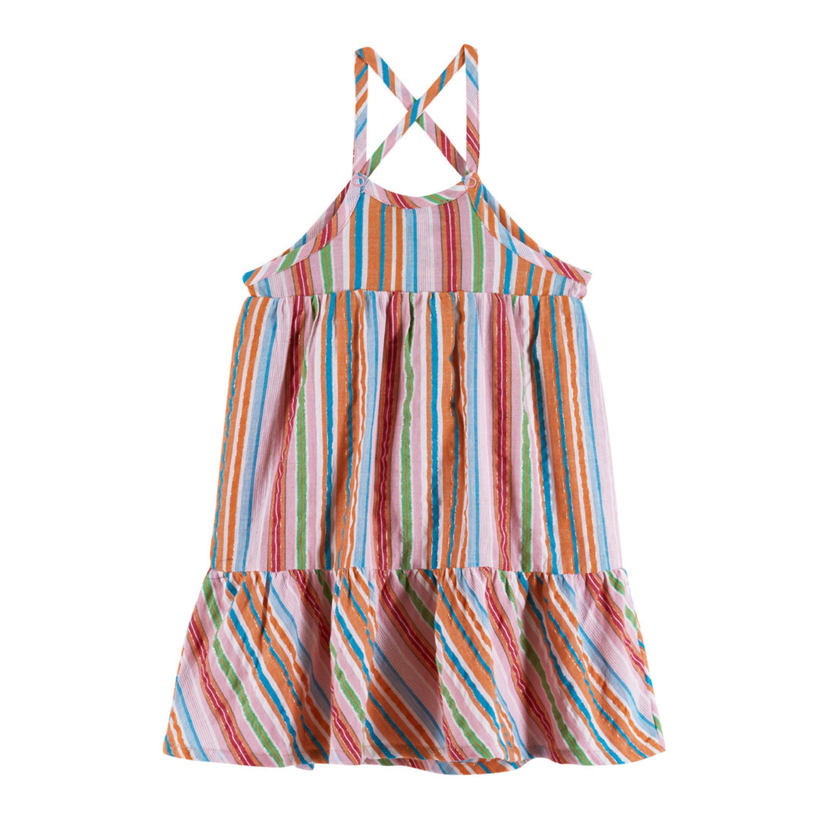 Andy & Evan Woven Lurex Stripe Strappy Dress
