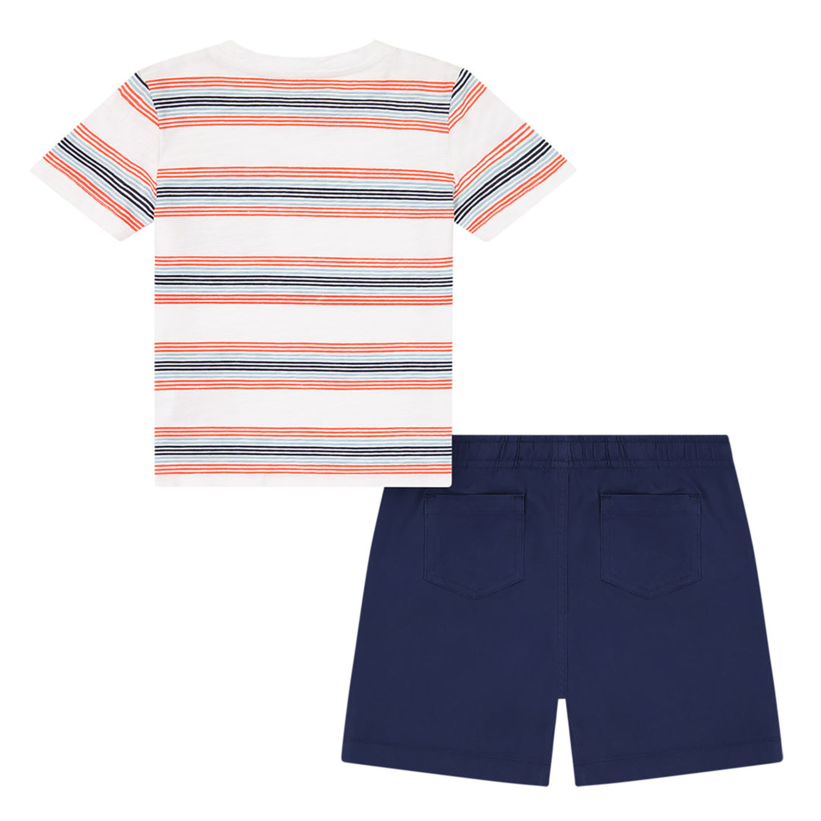 Andy & Evan Slubbed Off-white Striped Tee Set