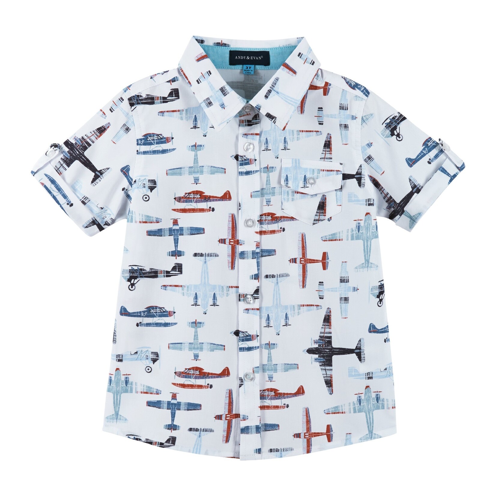 Andy & Evan Bamboo Airplanes Buttondown Set