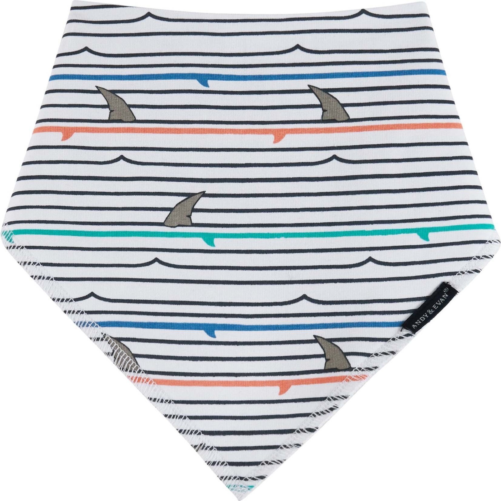 Andy & Evan Waves & Sharks Romper w/ Matching Bib