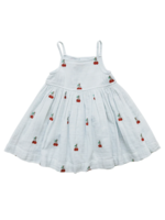 Pink Chicken Tia Blue with Cherry Embroidery Dress