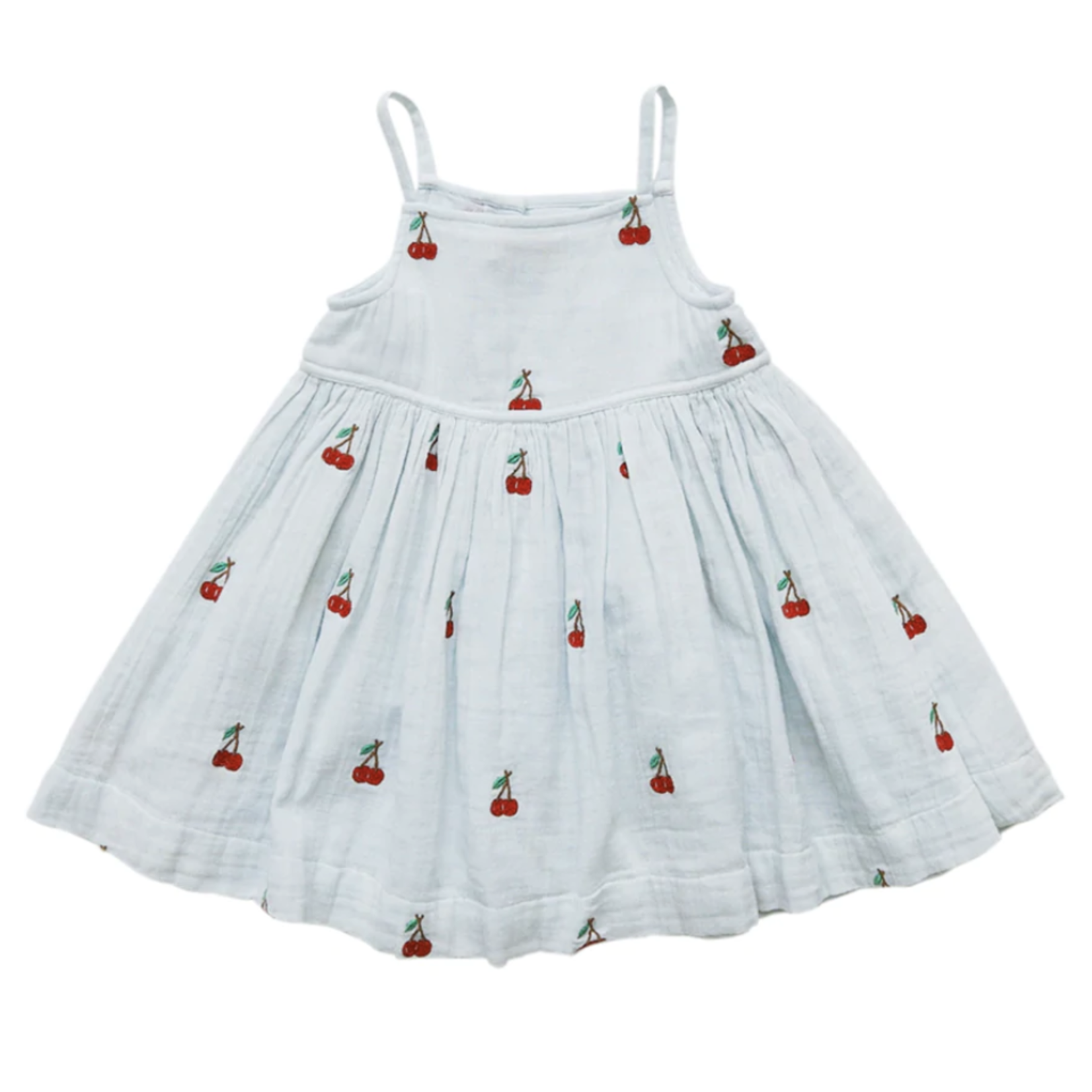 Pink Chicken Tia Blue with Cherry Embroidery Dress