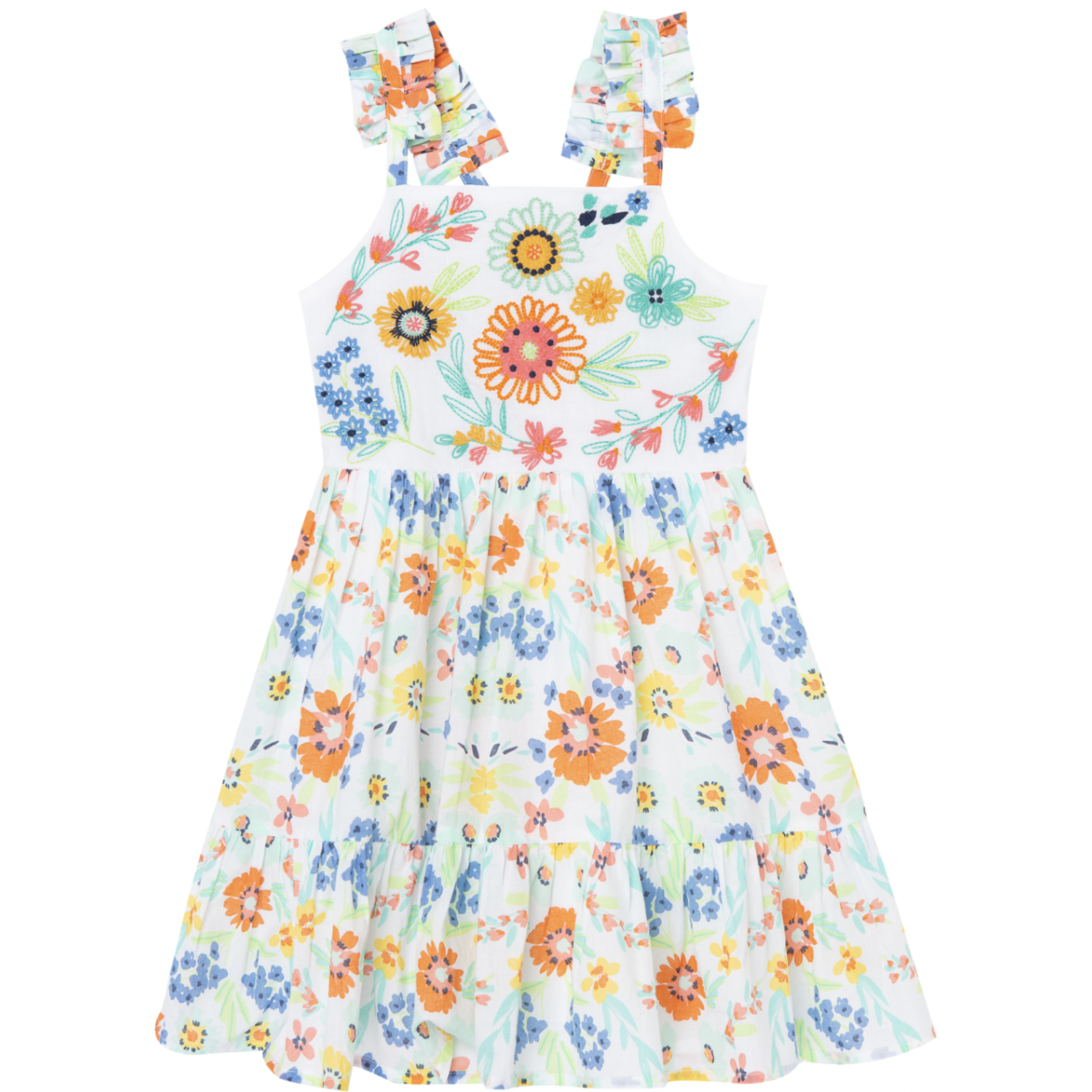 Peek Aren't You Curious Embroidered & Printed Lawn Dress