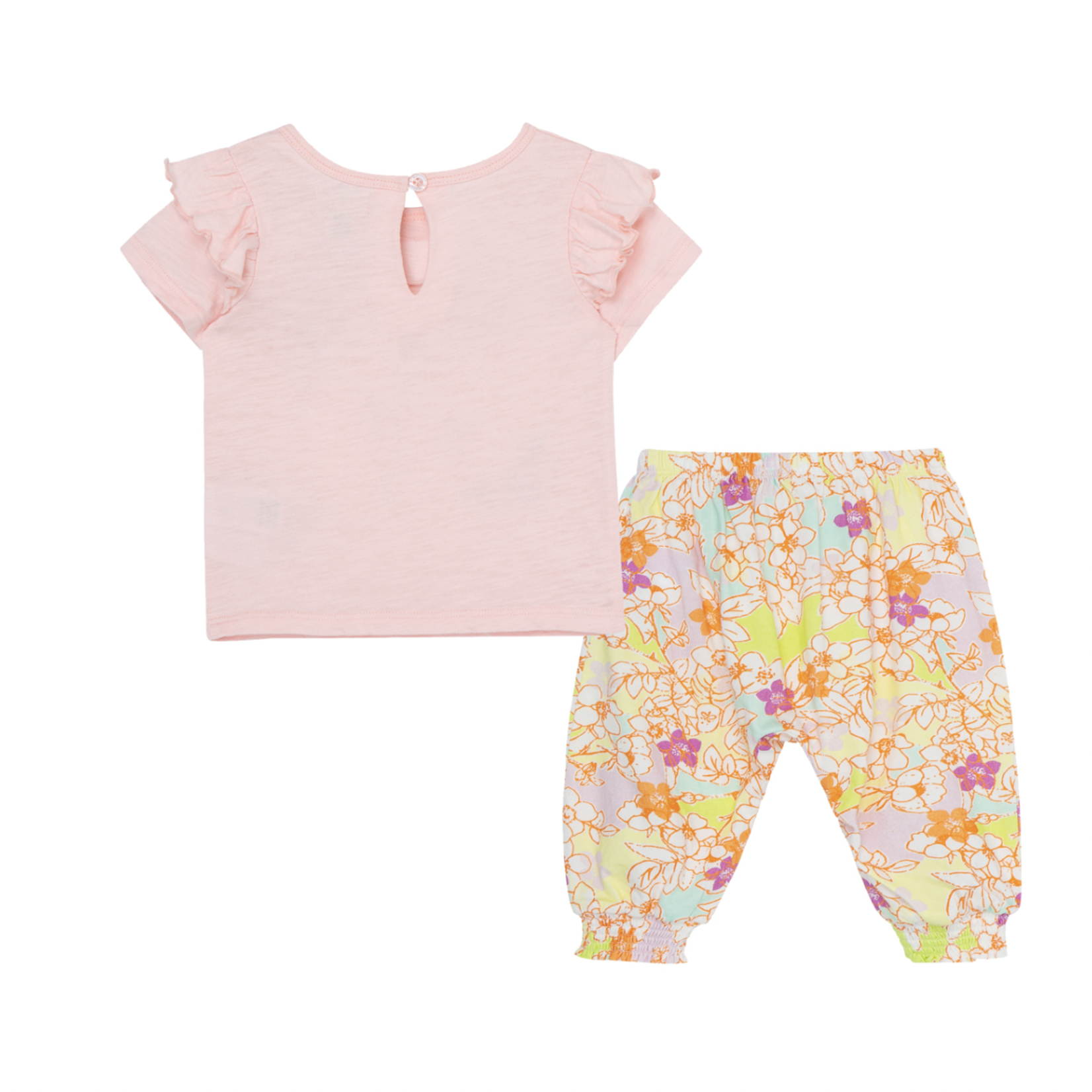 Peek Aren't You Curious Dragonfly Embellished Floral Print T-Shirt & Pants Set