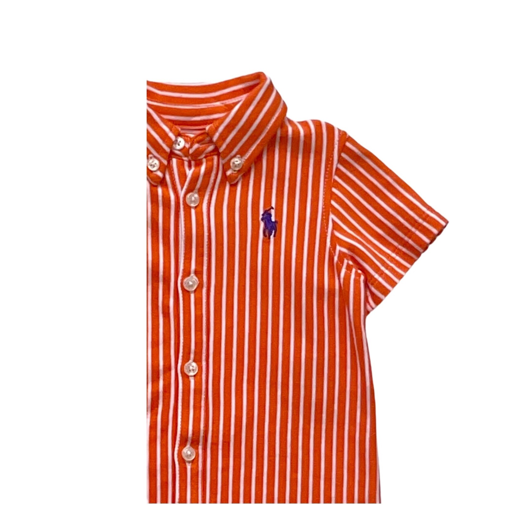 Ralph Lauren Cotton Stripe One Piece Orange